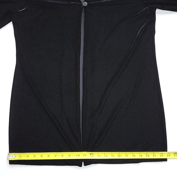 Jones New York Sport Black Velour One  Button Long Drapey Cardigan Size Large - Picture 8 of 8